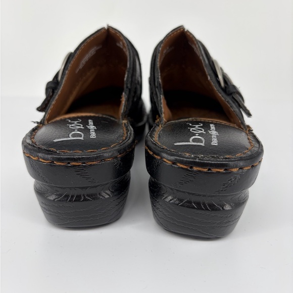 B.O.C. Clog Black 6 Leather BC3650 Buckle Strap Studs Karley Mules Slip-on NWOB - Picture 8 of 12